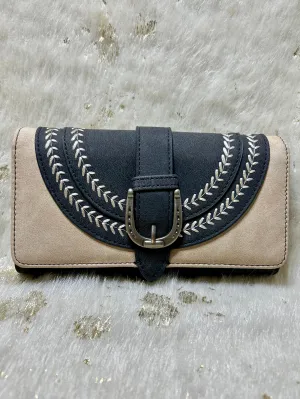 Suede Horseshoe Buckle Wristlet