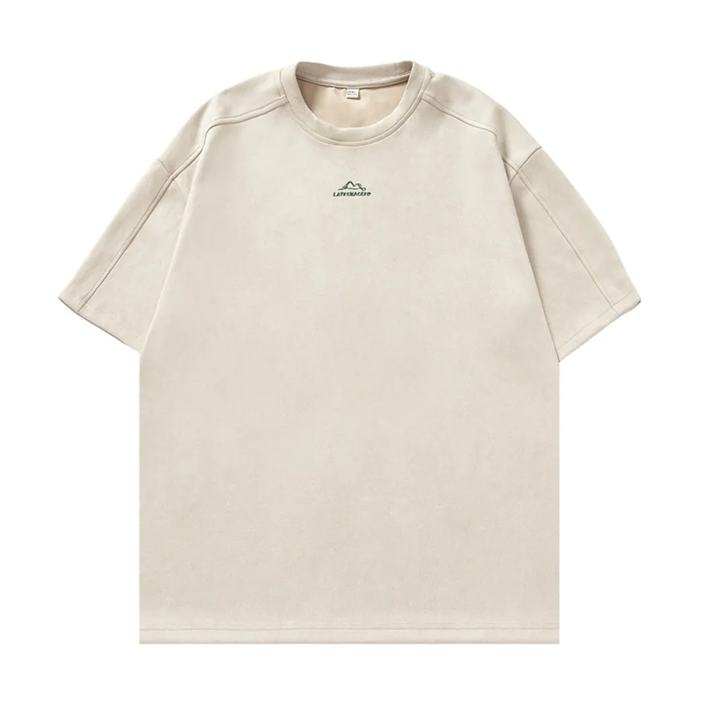 Suede Mountain Embroidery T-Shirt