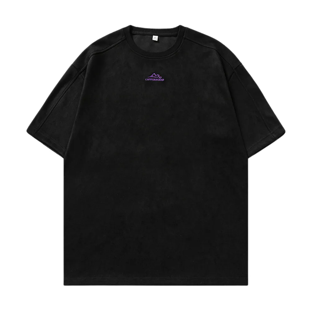 Suede Mountain Embroidery T-Shirt
