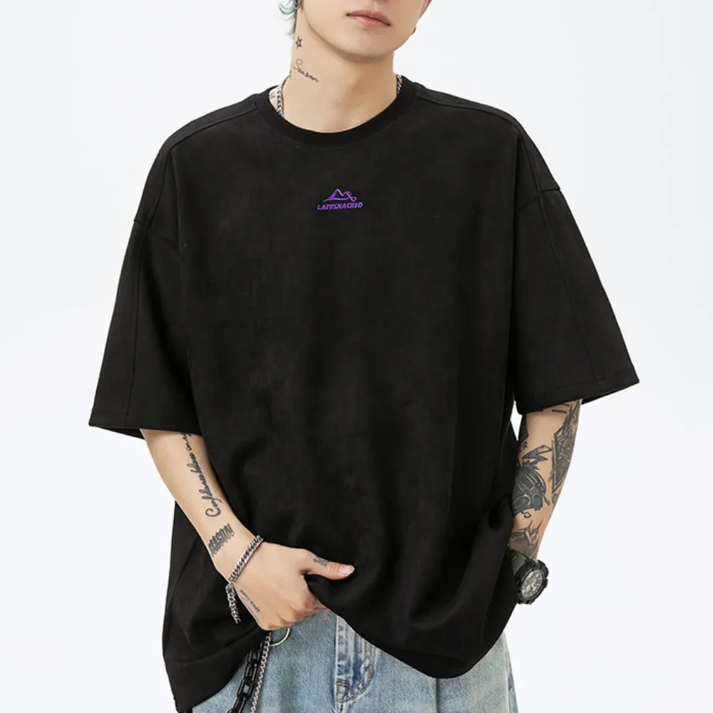 Suede Mountain Embroidery T-Shirt