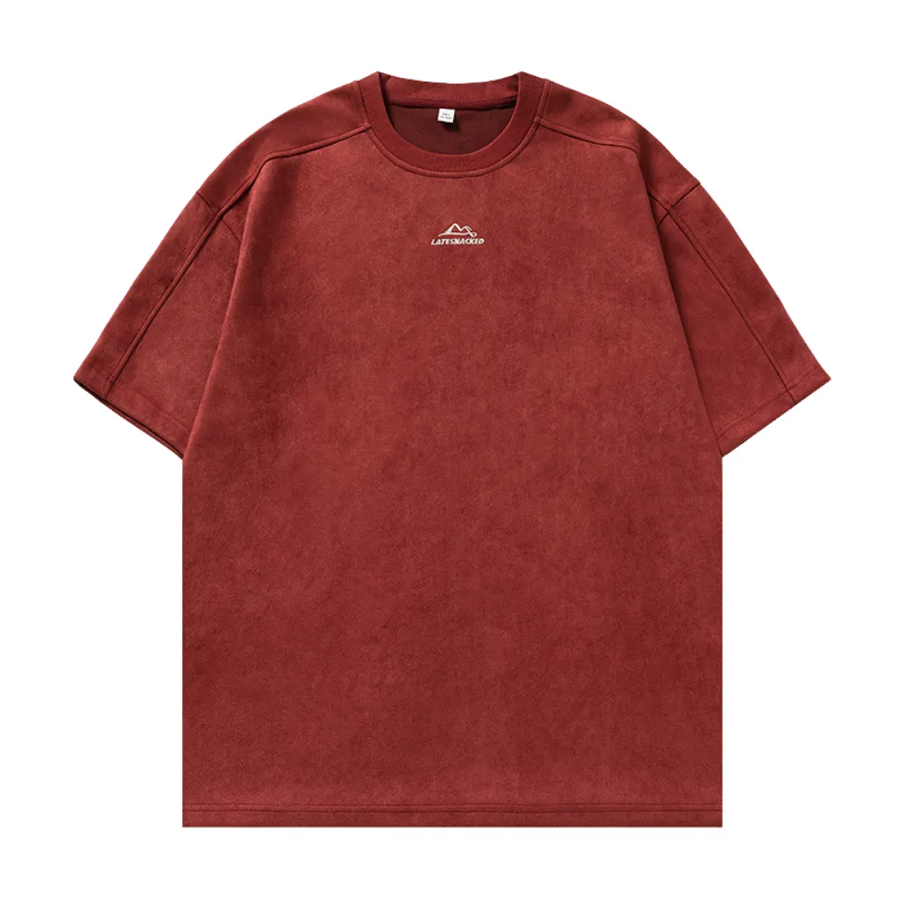 Suede Mountain Embroidery T-Shirt