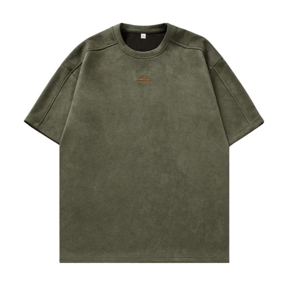 Suede Mountain Embroidery T-Shirt