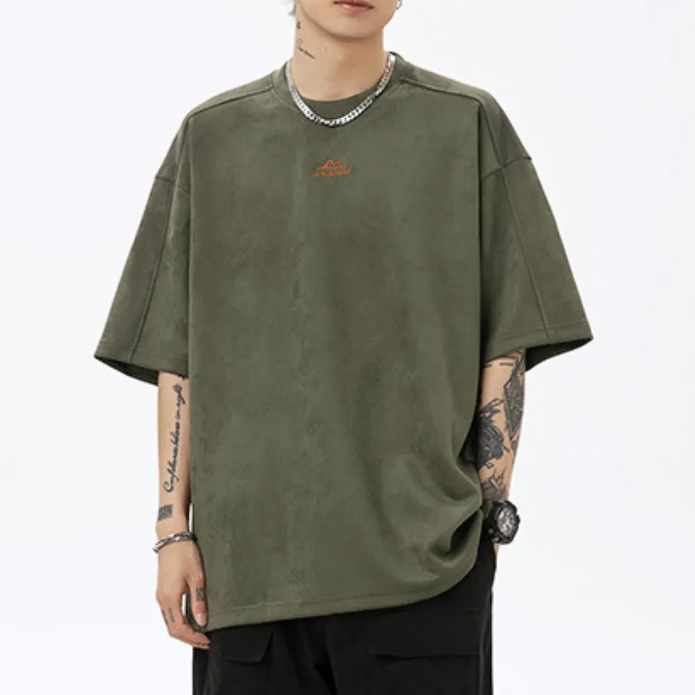 Suede Mountain Embroidery T-Shirt