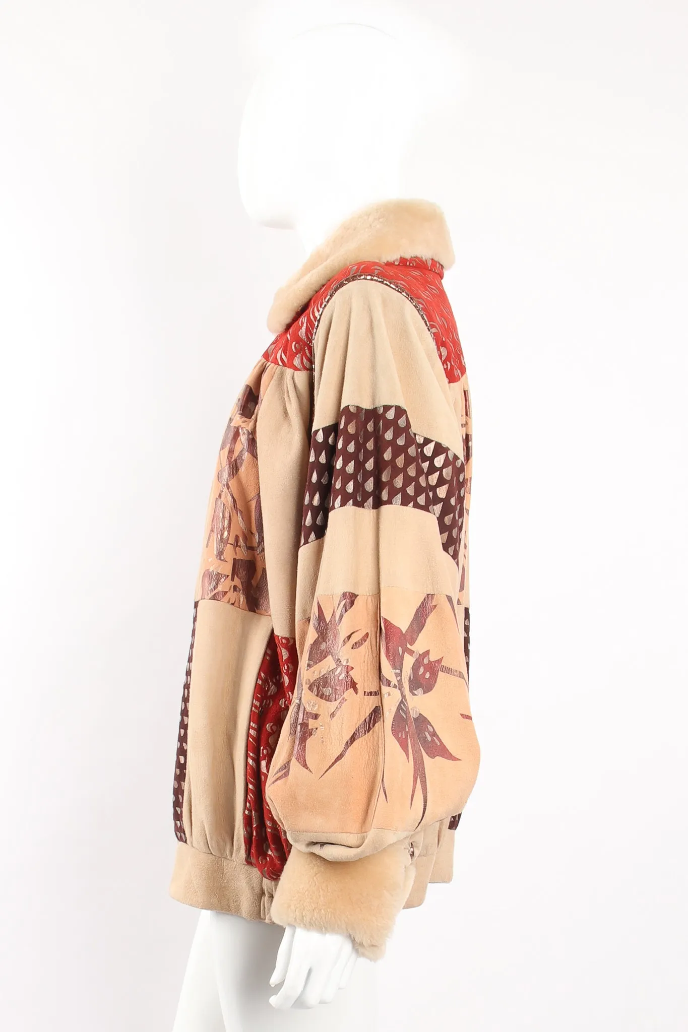 Suede Patchwork Bomber Jacket