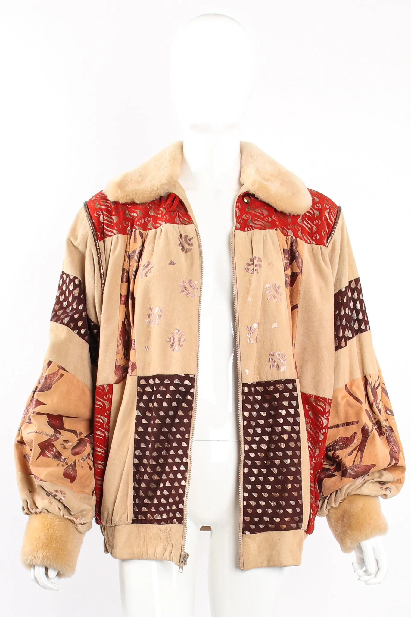 Suede Patchwork Bomber Jacket