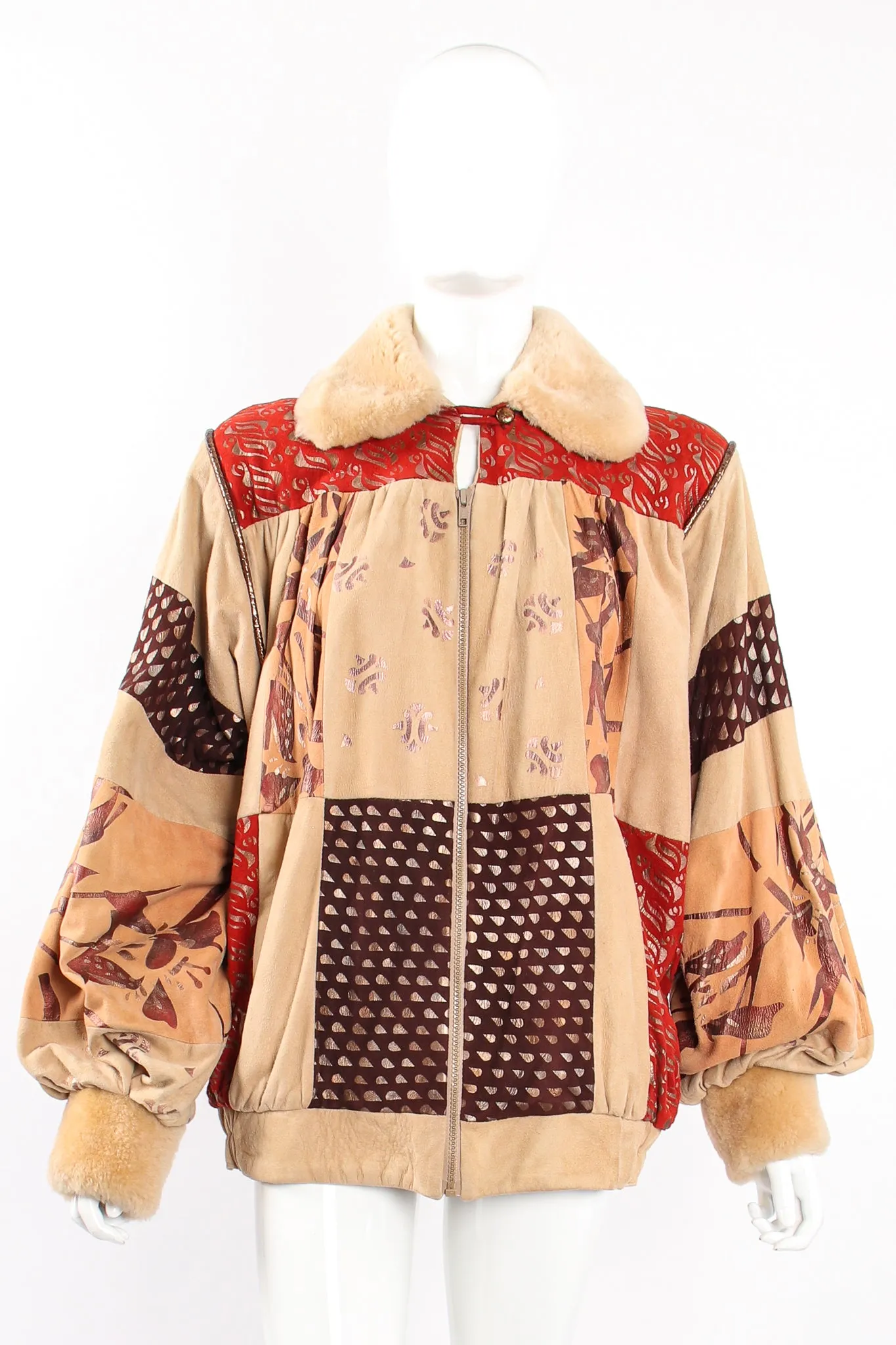 Suede Patchwork Bomber Jacket