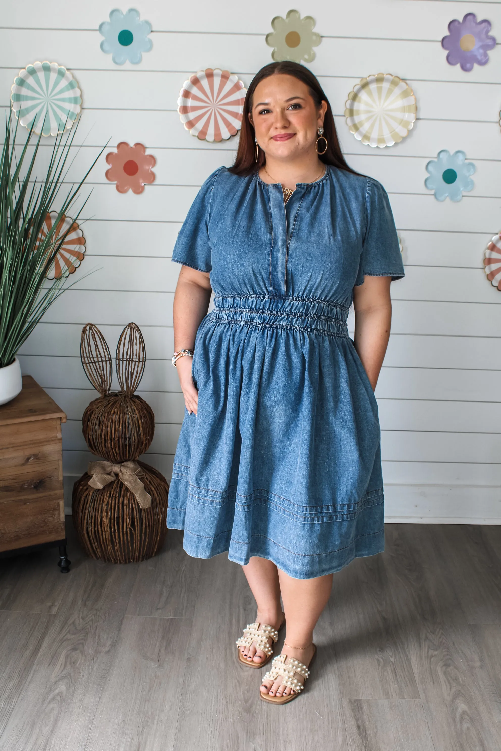 Sunny Weekends Denim Dress • Medium Wash - PLUS