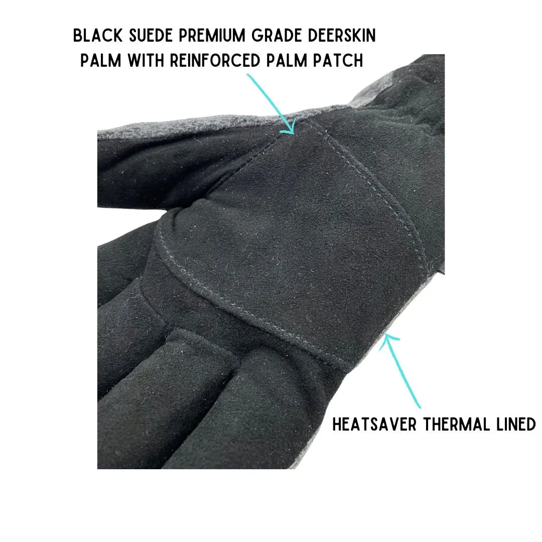 T150 HEATSAVER LINED SPLIT DEERSKIN SKI GLOVE - PAIR