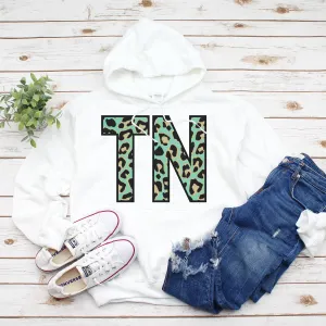 Teal Leopard Tennessee Hoodie – Bold Style Meets Tennessee Pride