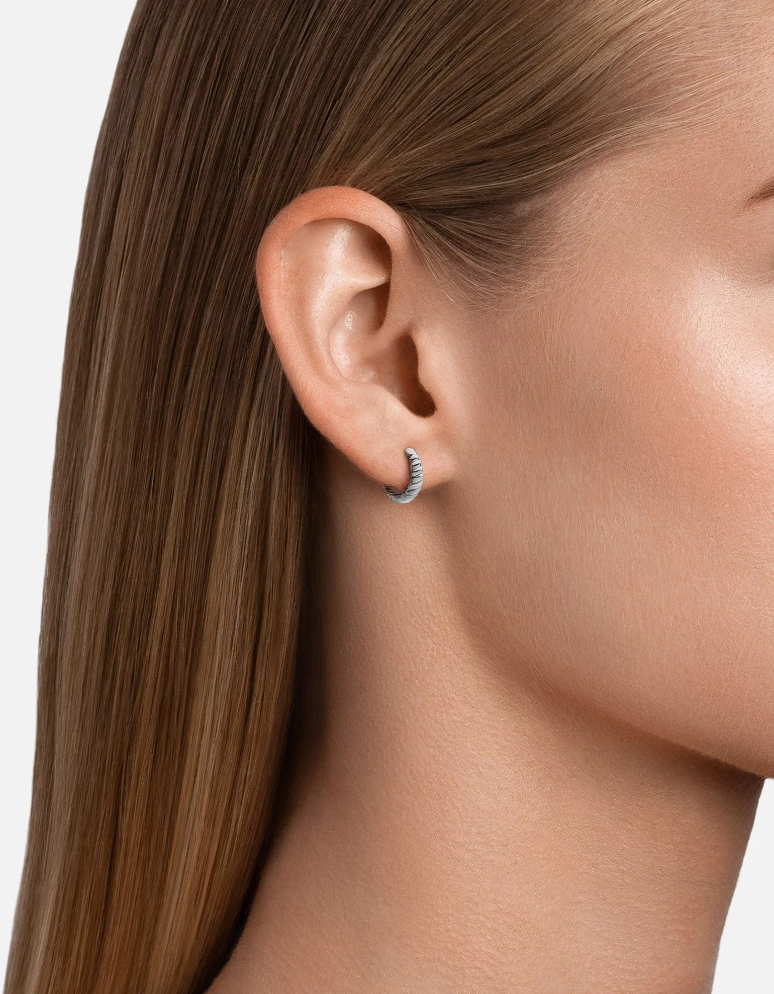 Thalia Huggie Earrings, Sterling Silver