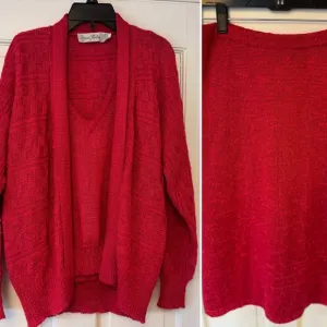 Three piece Marisa Christina Pink Knit Skirt Set with A-Line Silhouette, M, EUC