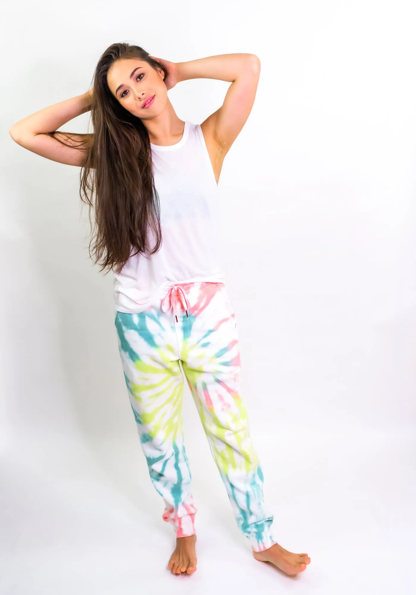 Tie-Dye Boyfriend Fleece Jogger Sweatpants – Rainbow Sherbet