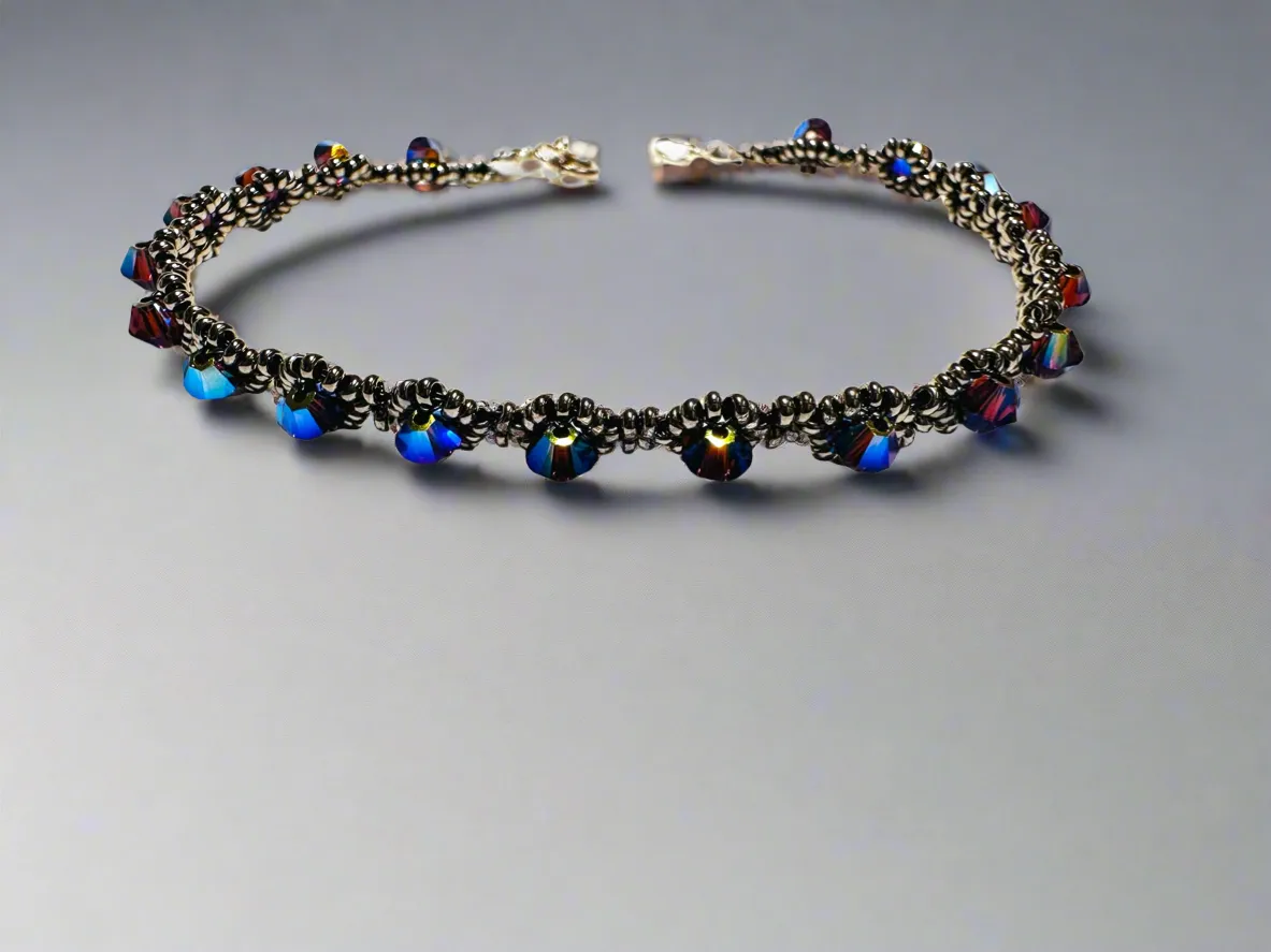 Tiny Woven Crystal Bracelet/7.5” bracelet