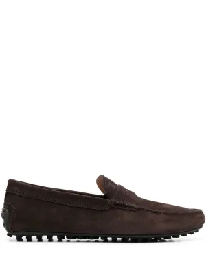 Tod's Chocolate Brown Suede Gommino Flats