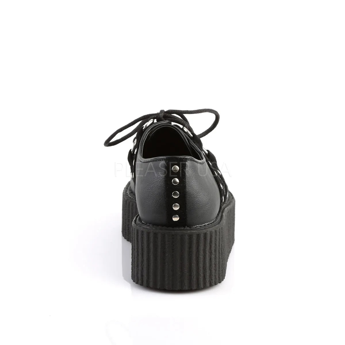 V-CREEPER-538  Black Vegan Leather-Suede