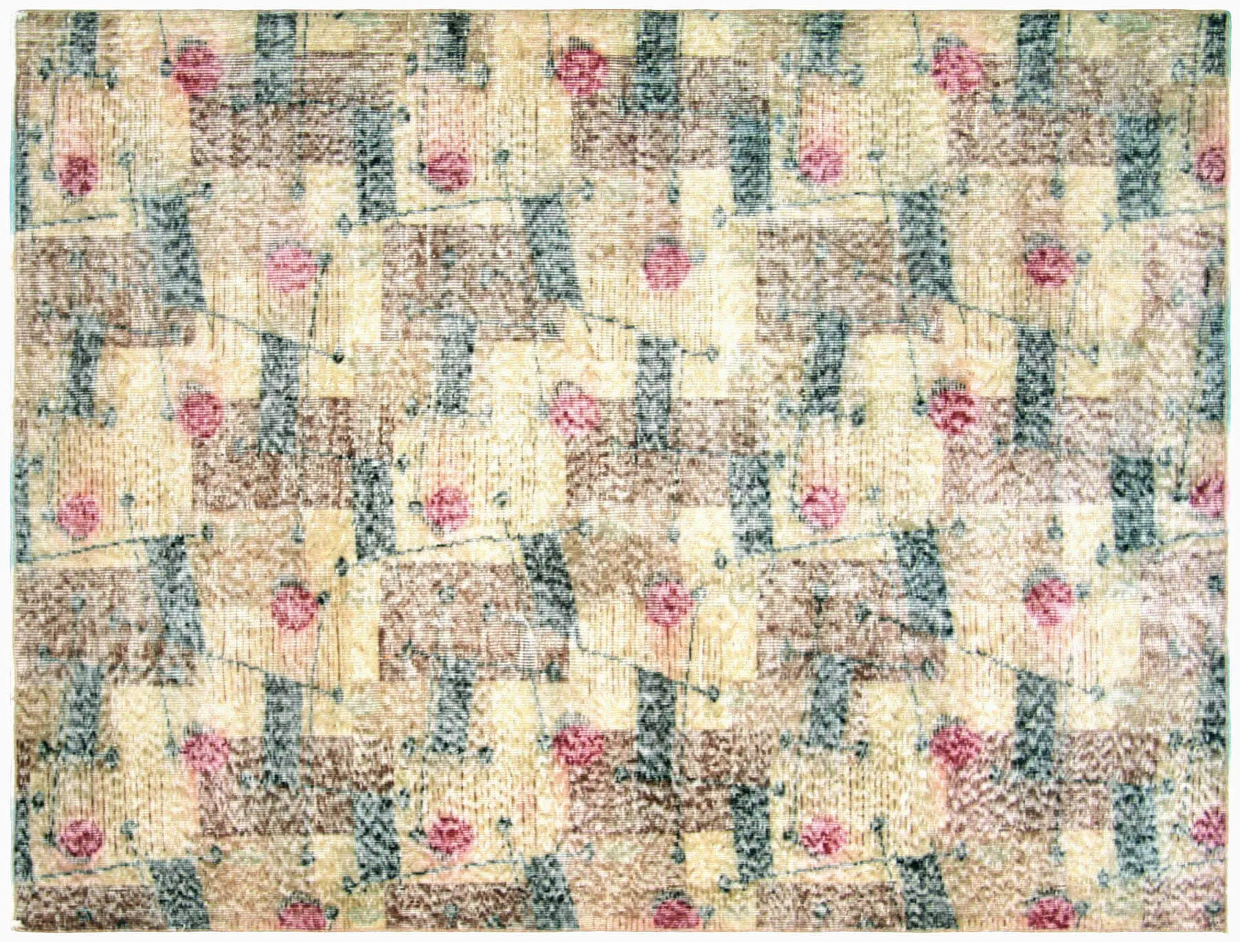 Vintage Turkish Mid-Century-Modern Rug - 4'11" x 6'5"