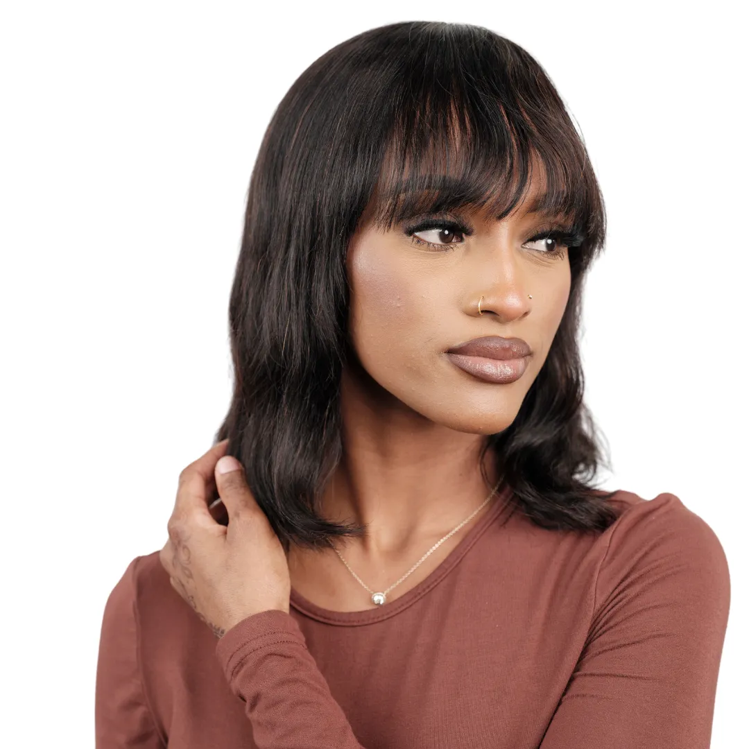 Virgin Straight Bob with Bangs Wig