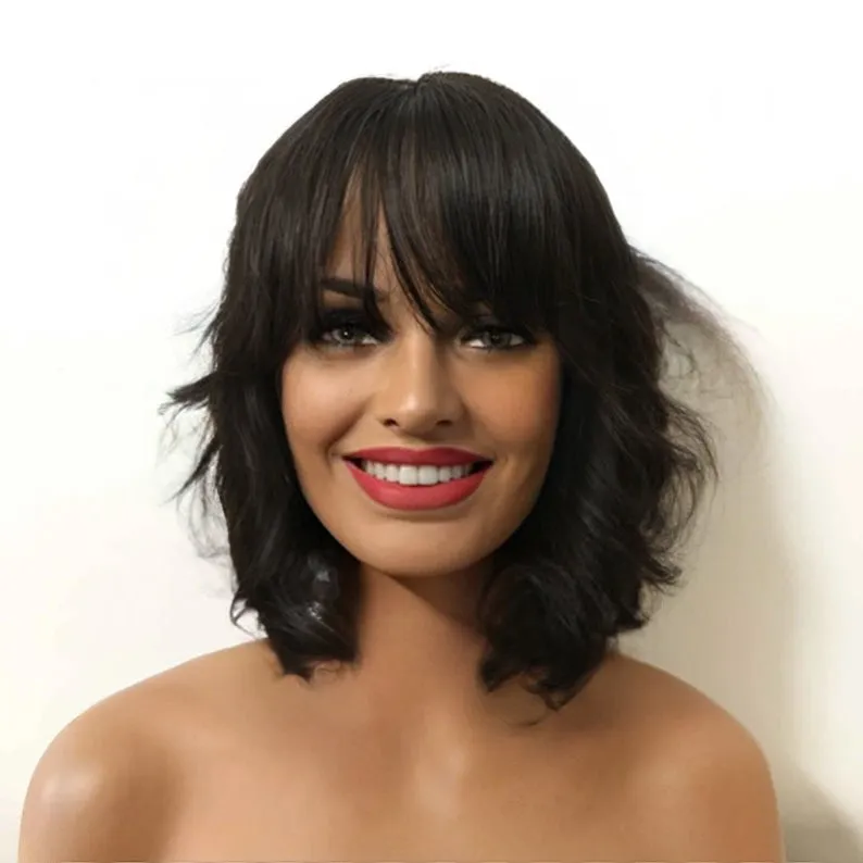 Virgin Straight Bob with Bangs Wig