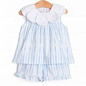 Watercolor Ribbons Short Set, Blue