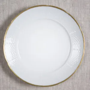 Weave  gold Rimmed  White Dinner 10.75"