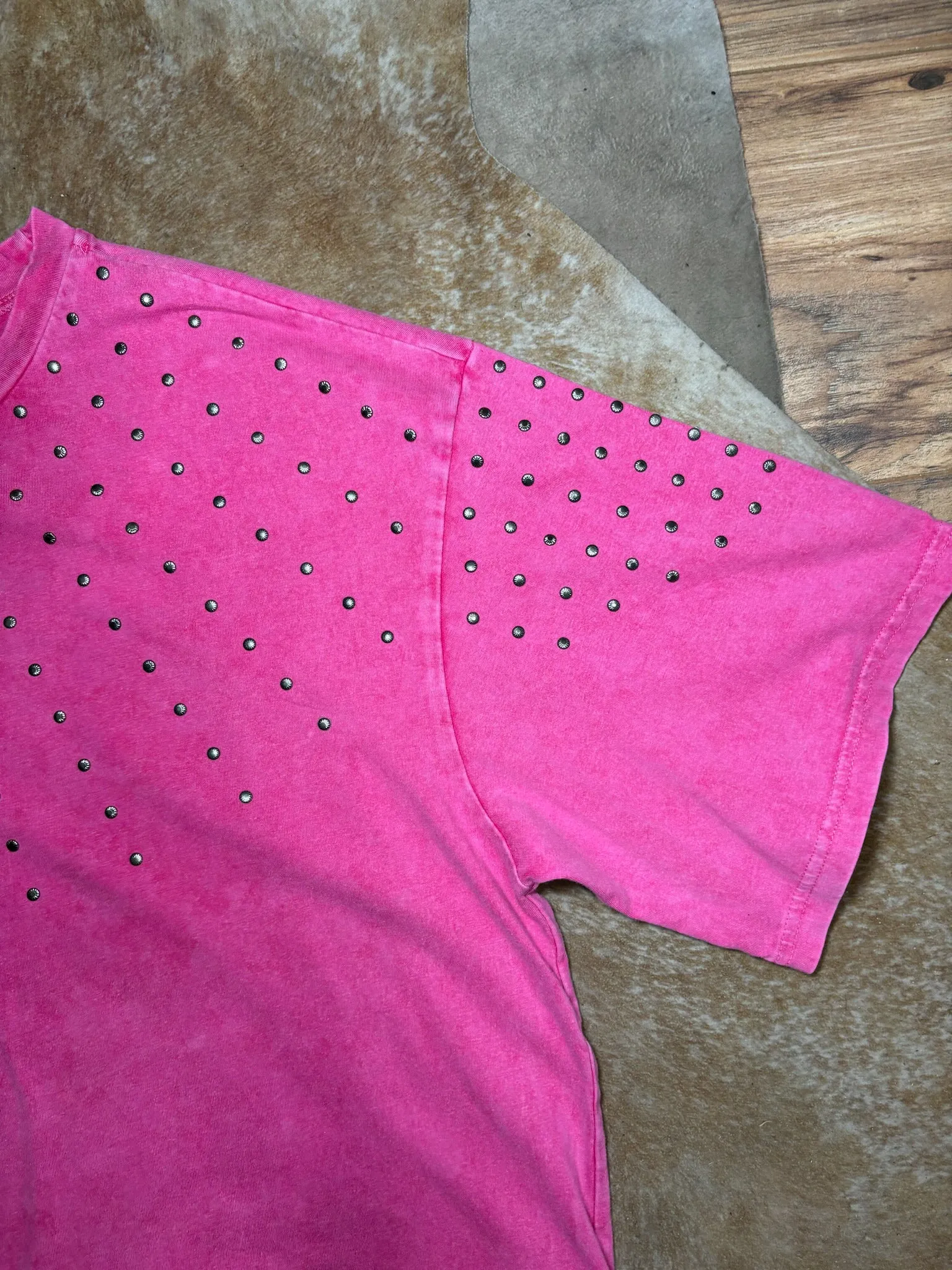 Western Pink Studded Top