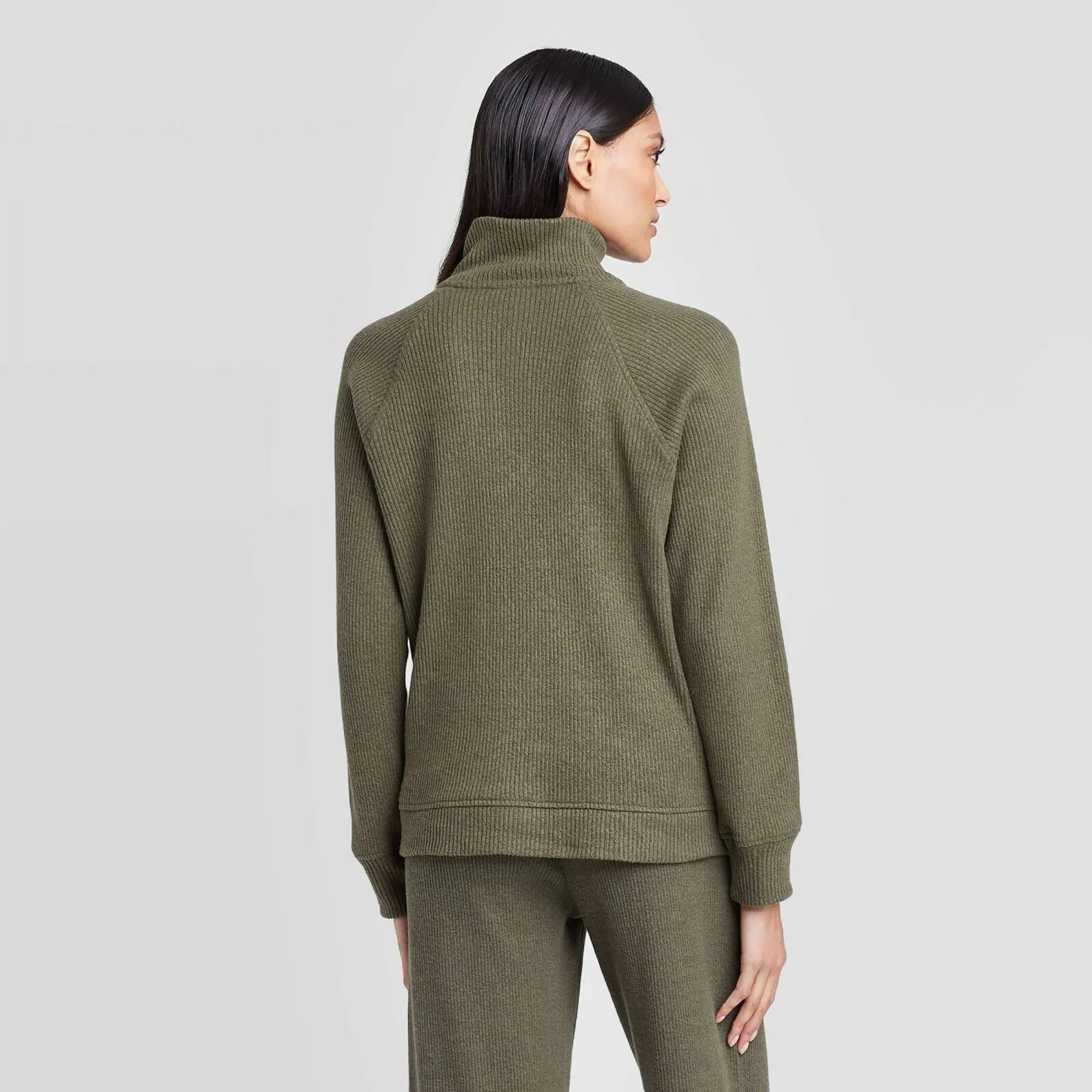 Who What Wear Women's Turtleneck Cozy Half Zip Sweatshirt