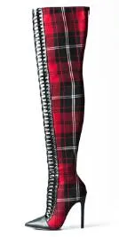 Winter Shoes Women SHiny Sequined Cloth Over the Knee Thigh High Boots Cross Tied International Show Boots Women