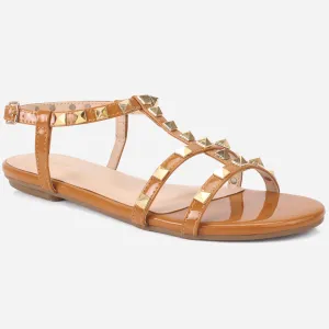 Womens "MAIDAS" Studs Detailing Flat Sandals