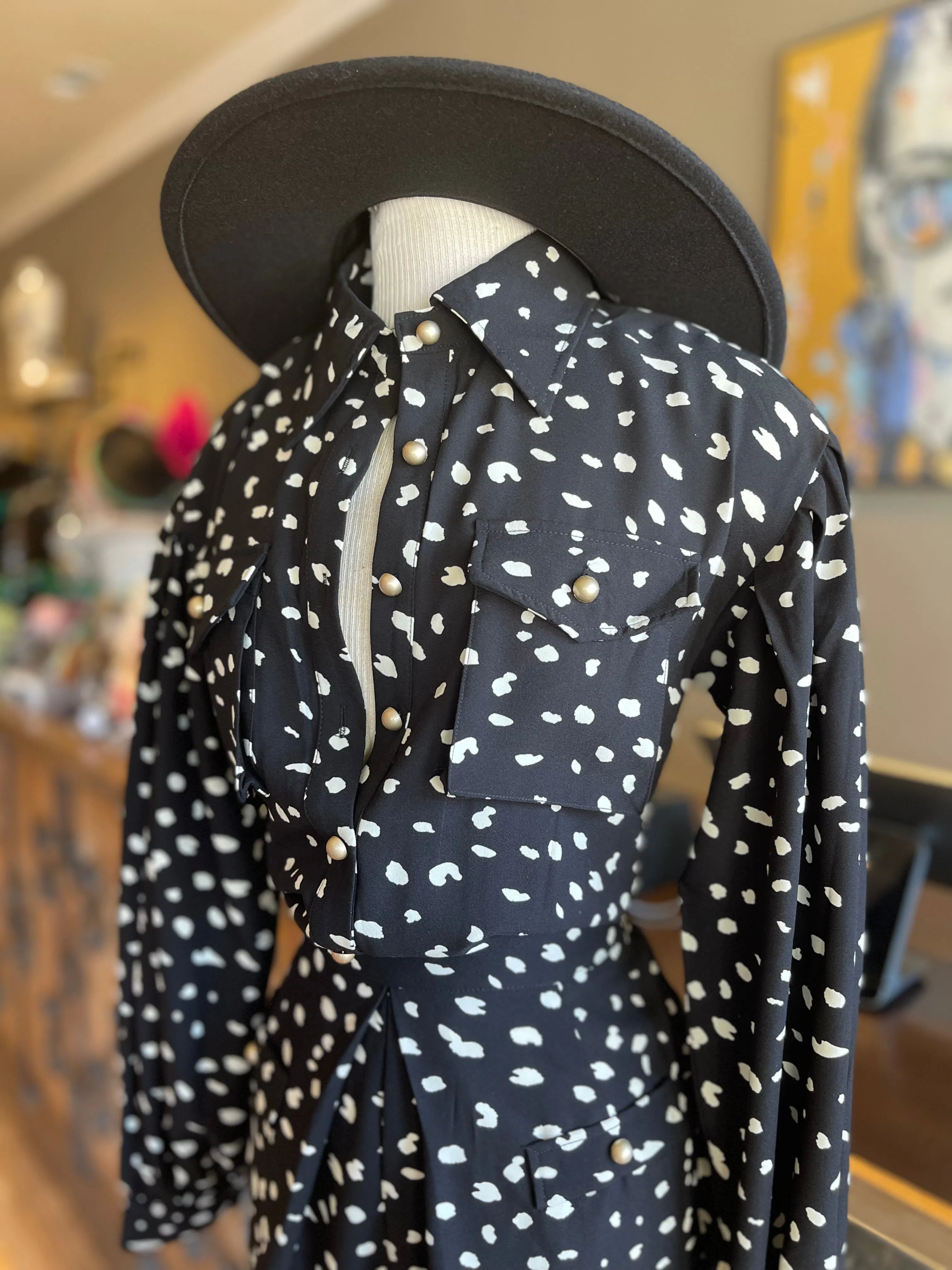 Woven Collared Dotted Romper