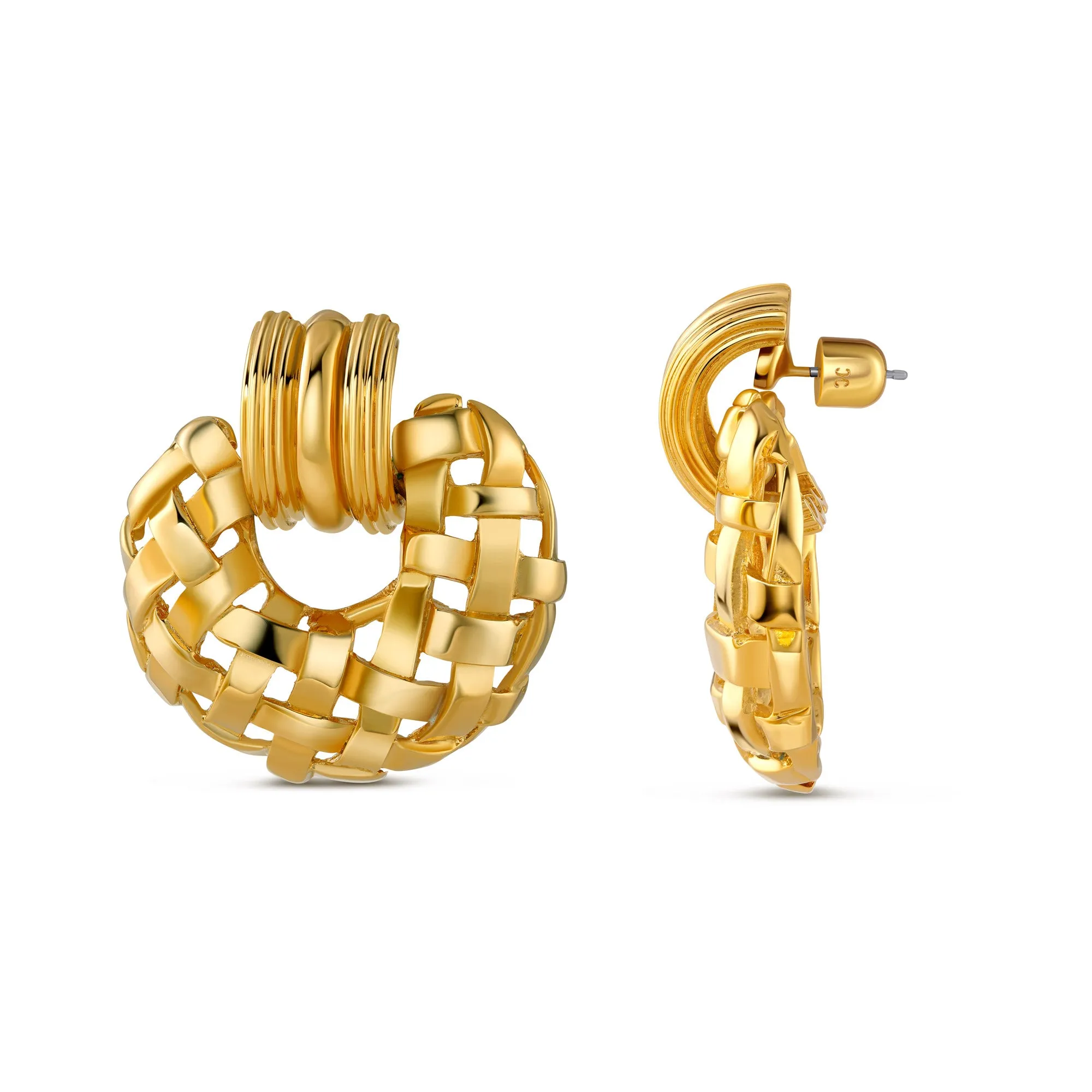 Woven Frontal Hoop Earring