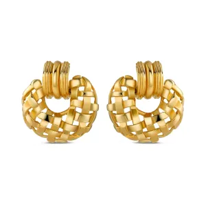 Woven Frontal Hoop Earring