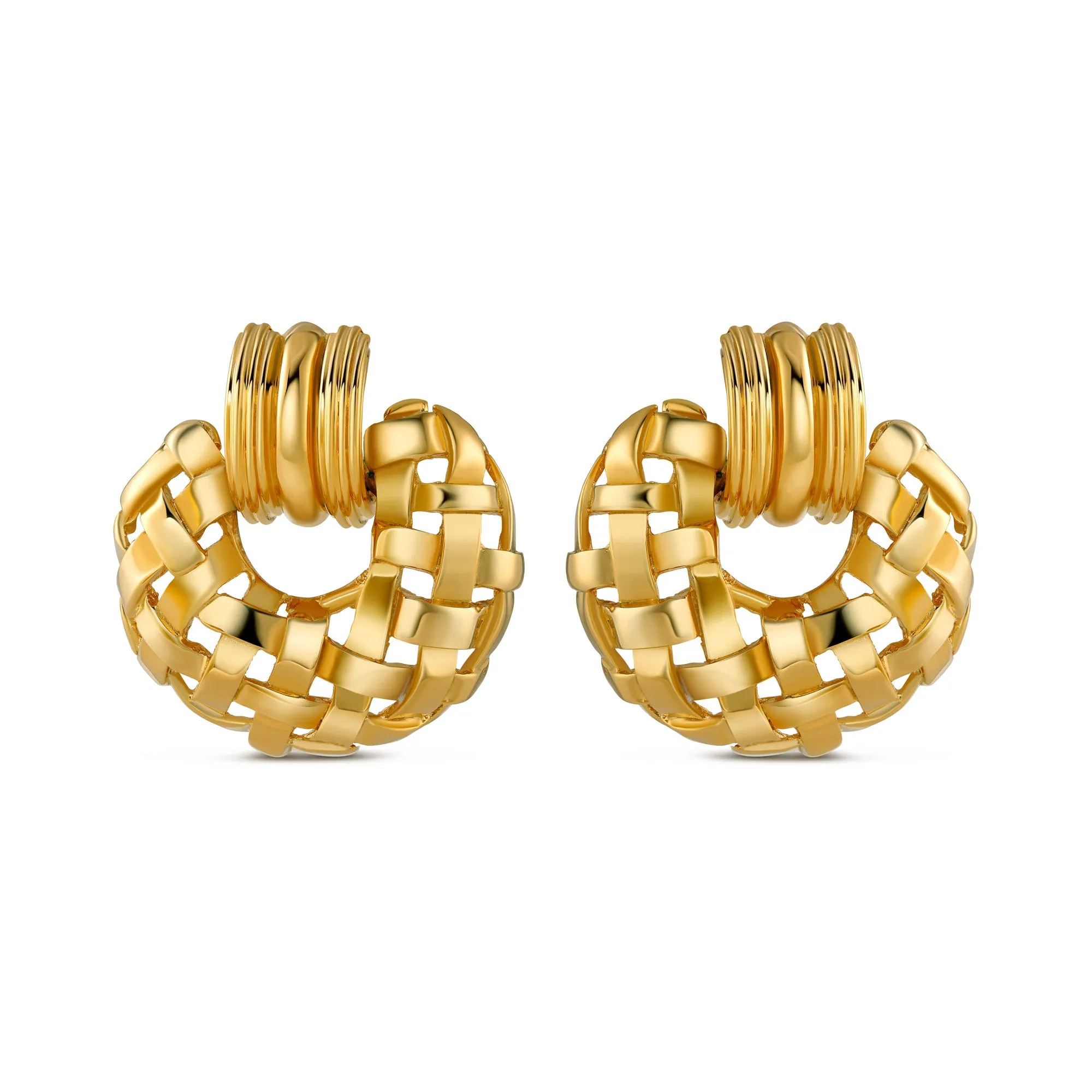 Woven Frontal Hoop Earring