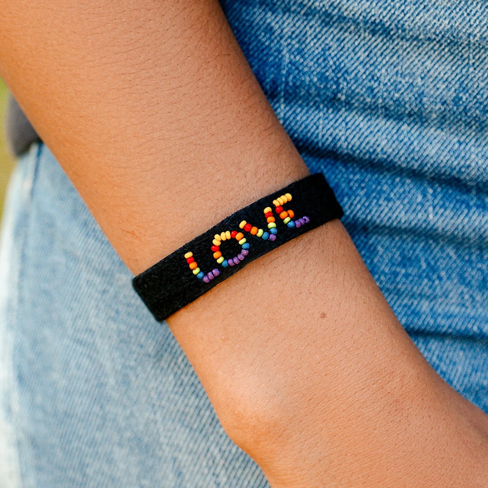 Woven Seed Bead Love Bracelet