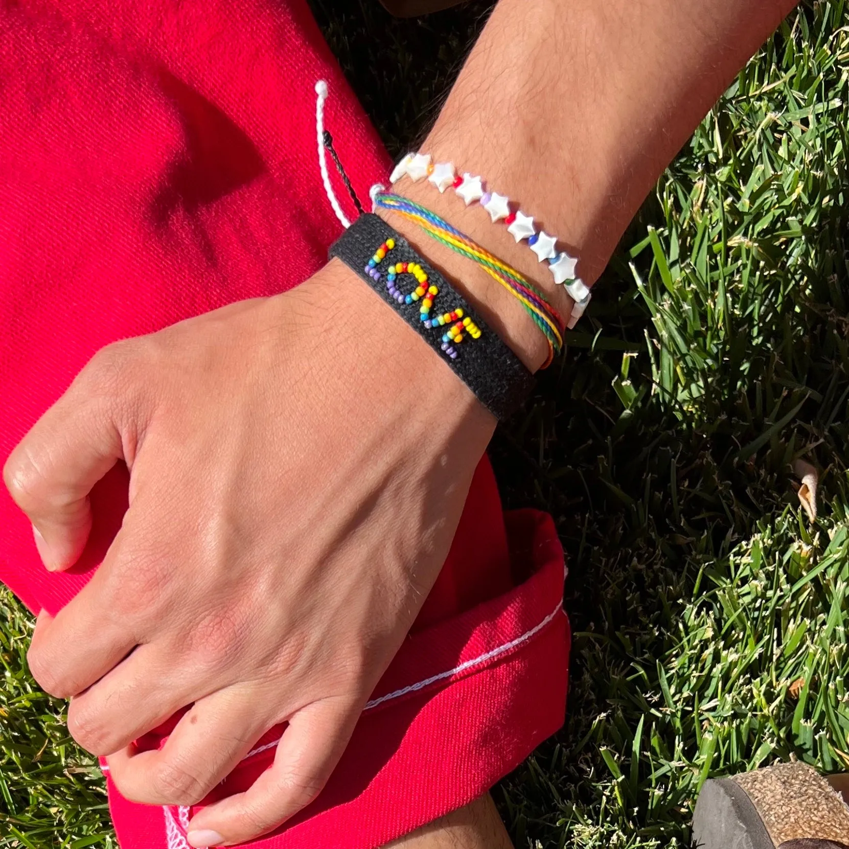 Woven Seed Bead Love Bracelet