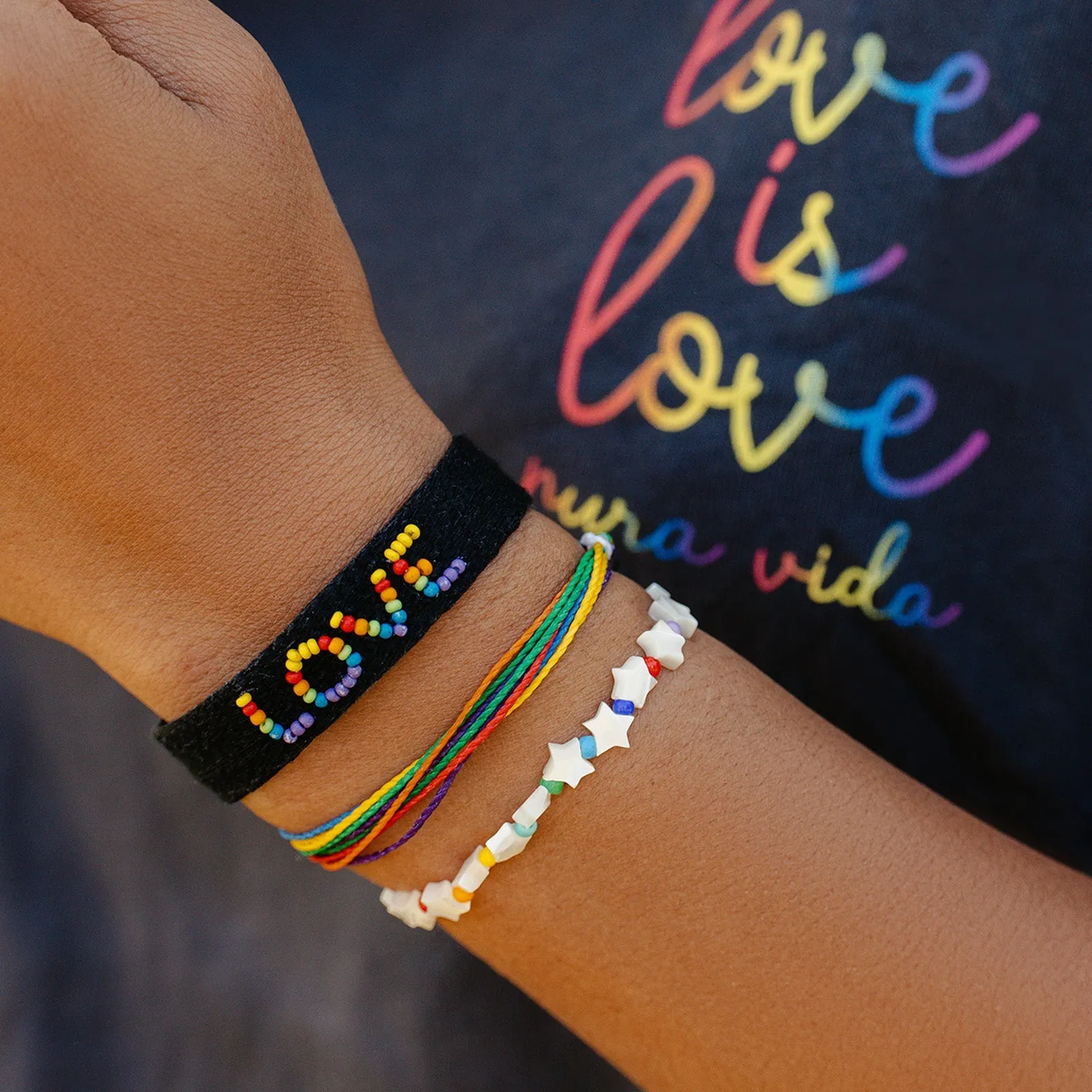 Woven Seed Bead Love Bracelet