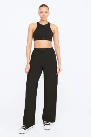 WOVEN TRACK PANT - BLACK