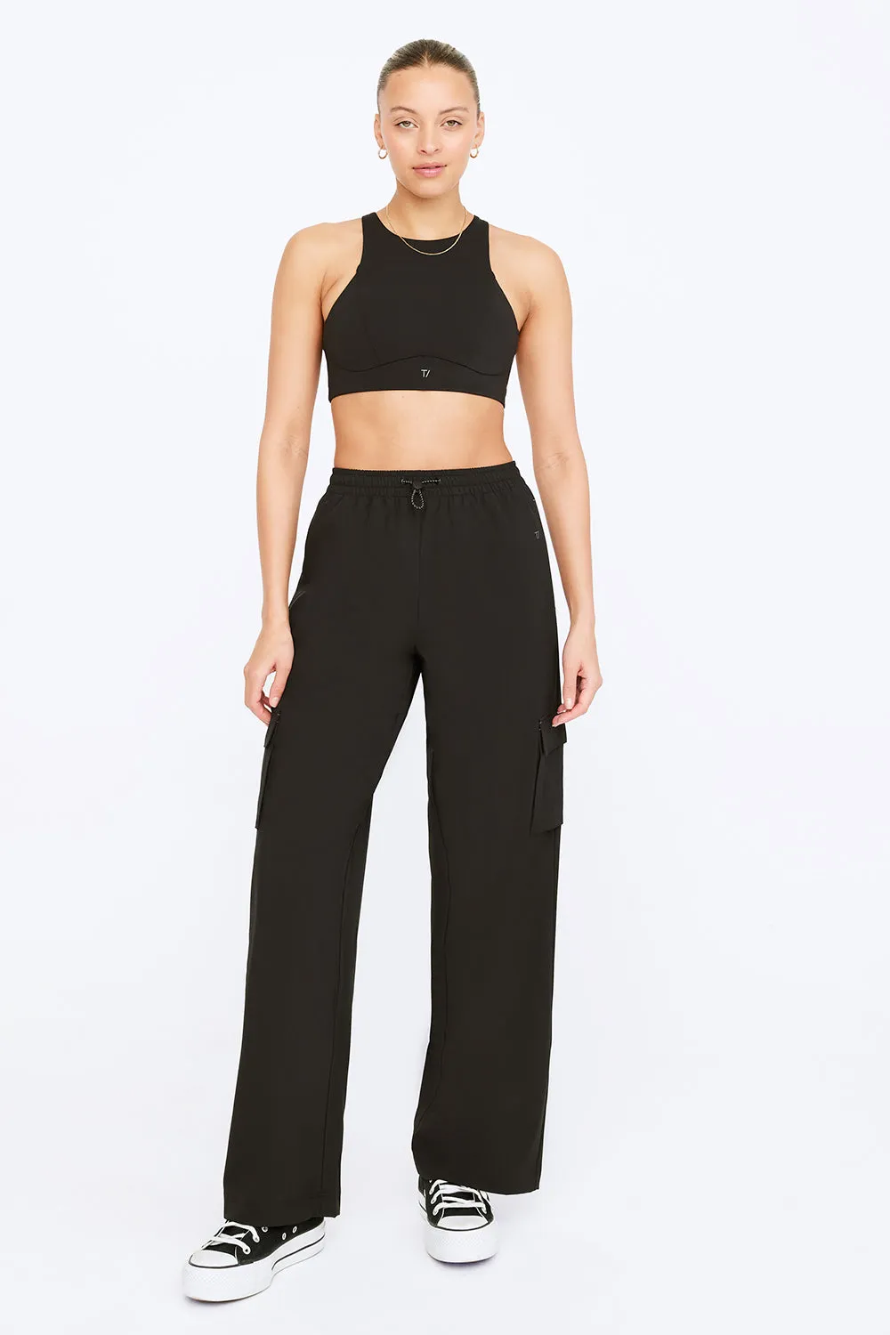 WOVEN TRACK PANT - BLACK