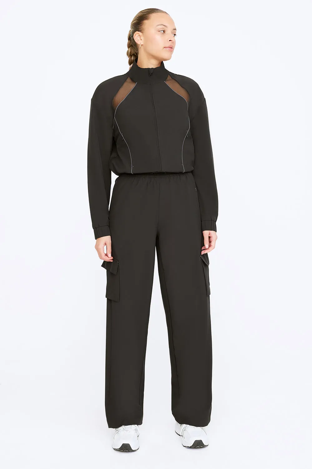 WOVEN TRACK PANT - BLACK