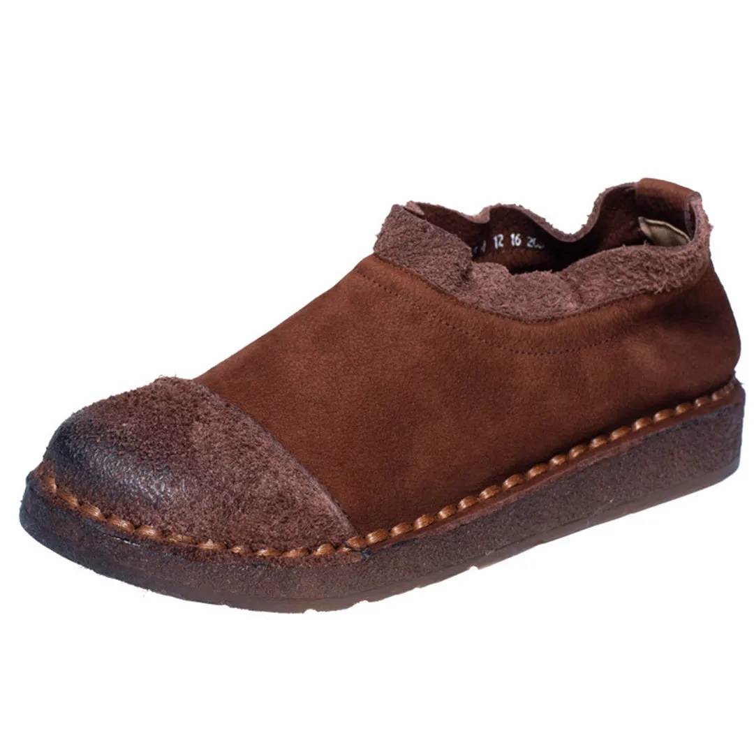 Wrapped Stitches Suede Leather Shoes