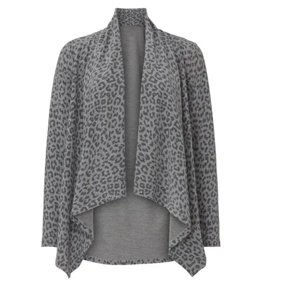 XS - B Collection by Bobeau - French Terry Drape Cardigan Animal Print $68 msrp