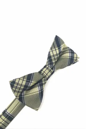 Yellow Madison Plaid Kids Bow Tie